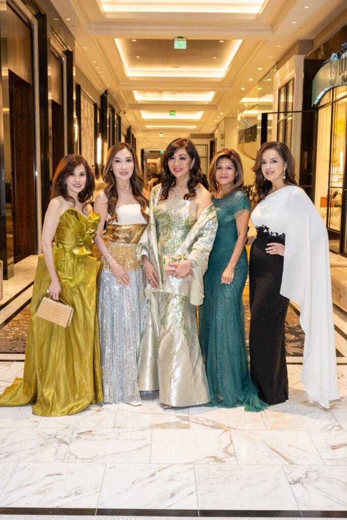 Stephanie Chang, Mandy Kao, Dr. Alice Mao Brams, Anna Reger, Maria Moncada Alaoui at the Winter Ball (Photo by Jacob Power)