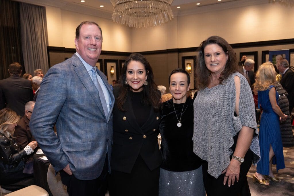 Steve & Angelica Newmyer, Kimberly Wilkins, Lisa Blackwood at CanCare's 'Hope Uncorked' dinner (Photo by Jacob Power)