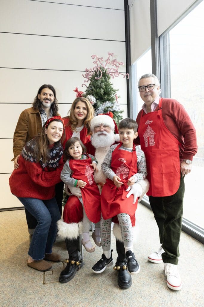 Steven Loloi, Aline Loloi, Soussan Loloi, Mavie Loloi, Santa, Luca Loloi, Amir Loloi (Photo by Allison Slomowitz - Photographer, Scottish Rite for Children)