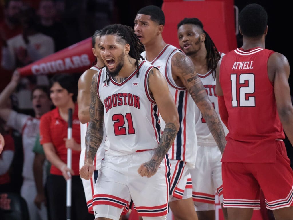 University of Houston veteran guard Emanuel Sharp knows that pulling out wins down the stretch is big for this younger UH team. (Photo by F. Carter Smith)