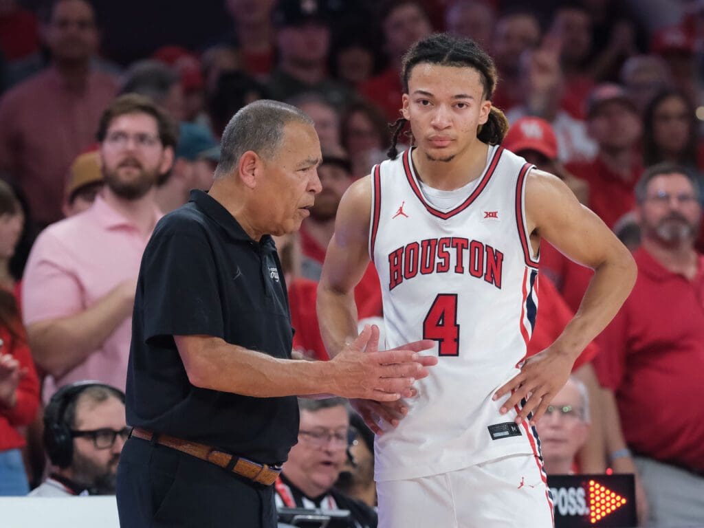University of Houston coach Kelvin Sampson believes in true freshman point guard Kingston Flemings. (Photo by F. Carter Smith)