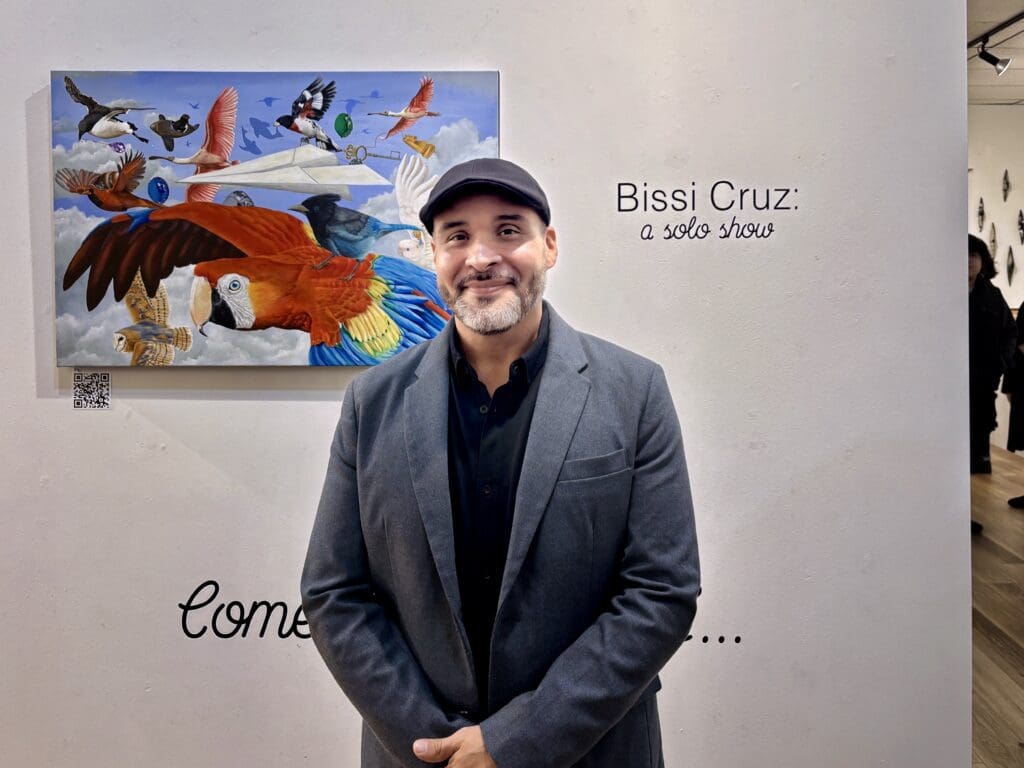 Houston artist Bissi Cruz’s solo show is on view at Ardest Gallery through January 31. (Photo by Laura Landsbaum)