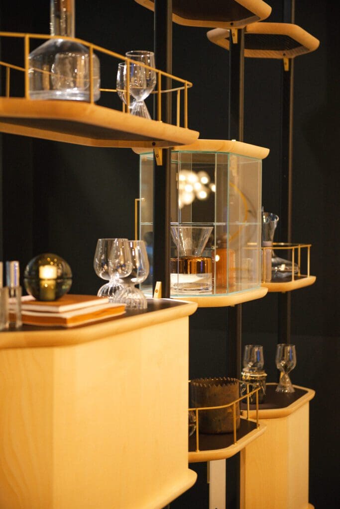 The Libelle Leather Shelf  on display at the Baxter salon (Photo by Matt Rood)