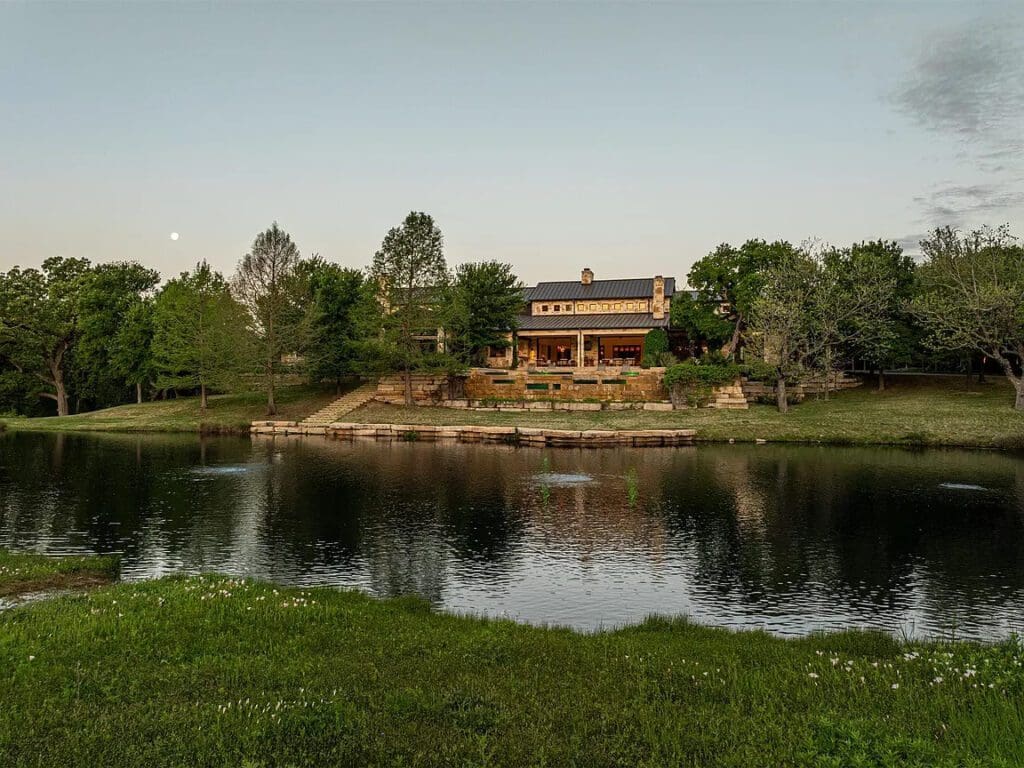 5805 Red Wolf Lane in Plano is a Hill Country-inspired retreat that sits on nearly seven acres in a gated community. (Courtesy)