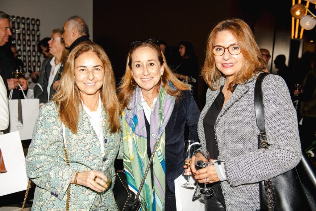 Claudia Della Costa, Enrica Vagliani, Gloria Pastrana at the CAM Studio party introducing the luxury Italian design house Baxter (Photo by Matt Rood)