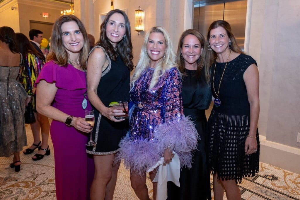 Amira Staller, Allison Leibman, Jennifer Haikin Zach, Lauren Sorkin, Abby Ackerman at LEAD's Mardi Gras Charity Event held in  Le Tesserae in EaDo