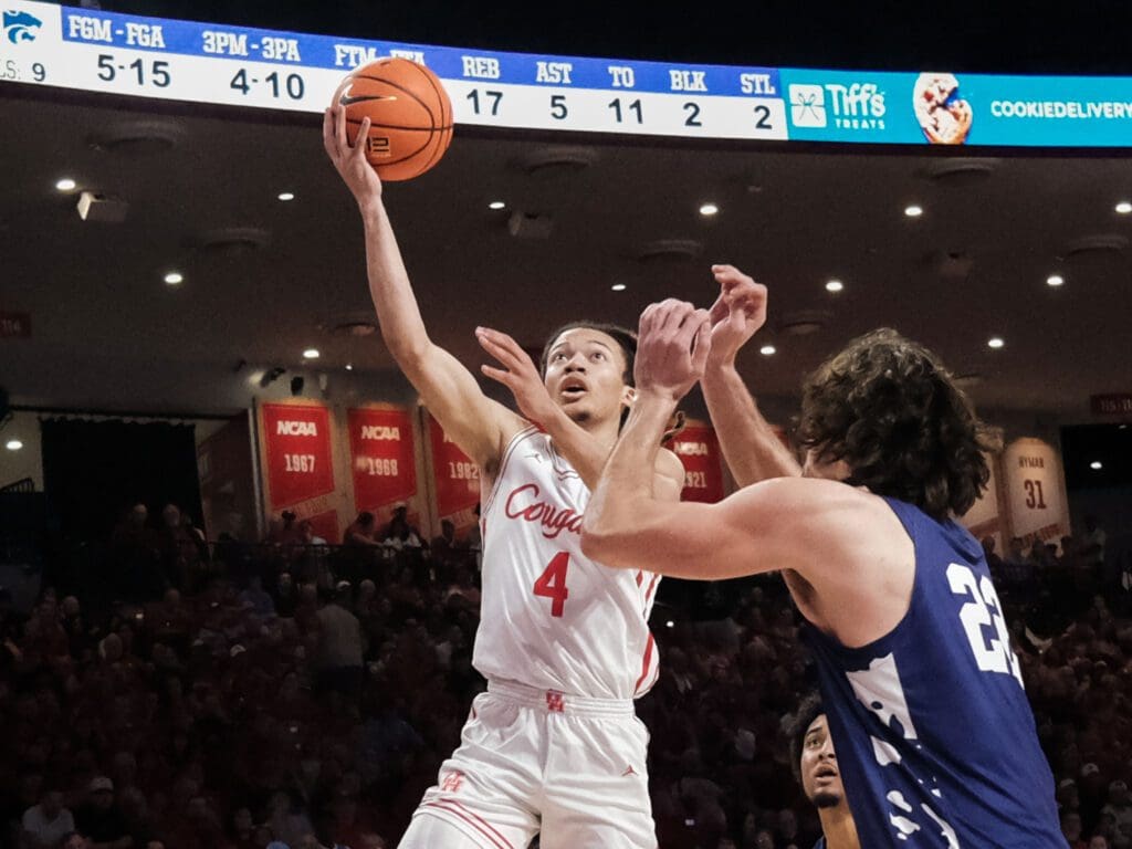 University of Houston point guard Kingston Flemings is hard to keep from the rim. (Photo by F. Carter Smith)
