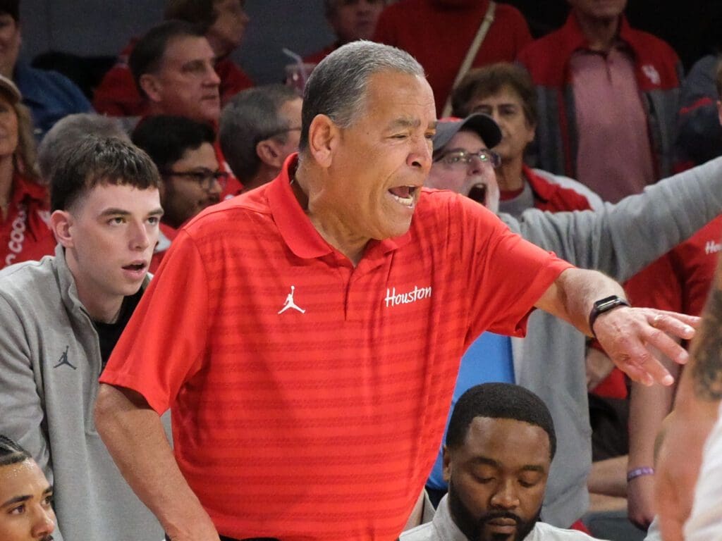 University of Houston coach Kelvin Sampson has made 20 win seasons at UH seem routine. This time it happened on February 4. (Photo by F. Carter Smith)