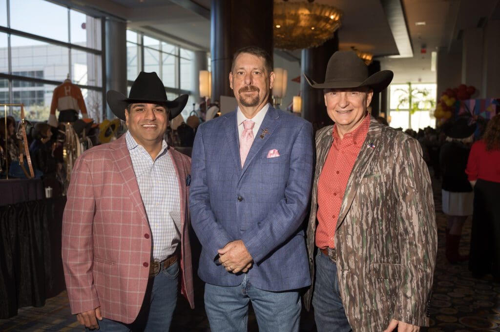 Kam Hasmukh, Jeff Manning, Cam Raison at the Houston Livestock Show and Rodeo Trailblazers Awards Luncheon (Photo by Daniel Ortiz)