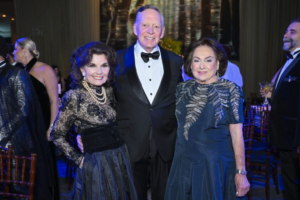 Linda McReynolds, Richard Flowers, Rose Cullen at the 2026 Houston Ballet Ball held at Wortham Theater Center (Photo by Michelle Watson, CatchlightGroup.com)