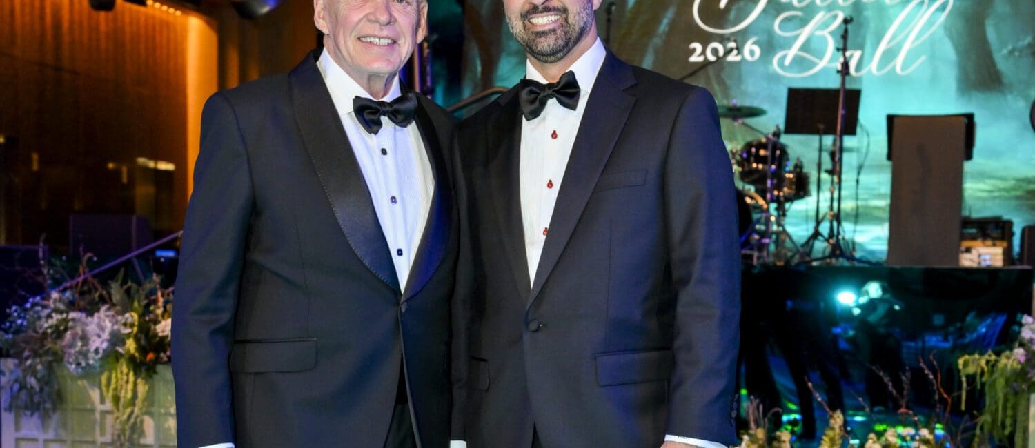 Richard Flowers, Angel Rios at the 2026 Houston Ballet Ball where Flowers was honored for his years of masterful creativity and his support (Photo by Michelle Watson, CatchlightGroup.com)