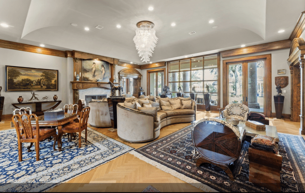 The formal living room at 6 W. Rivercrest (Screen shot photo from HAR)