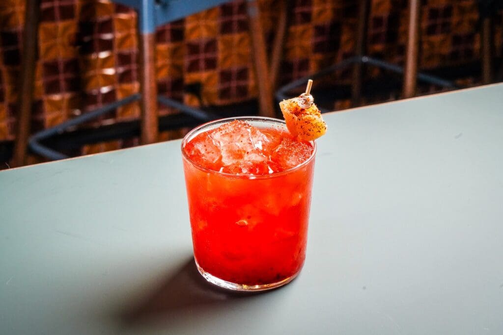 The Frozen Mangonada is blended with aged and Mexican produced rums, mango, lime, chamoy, and chile spices. (Photo by Photos by Dylan)