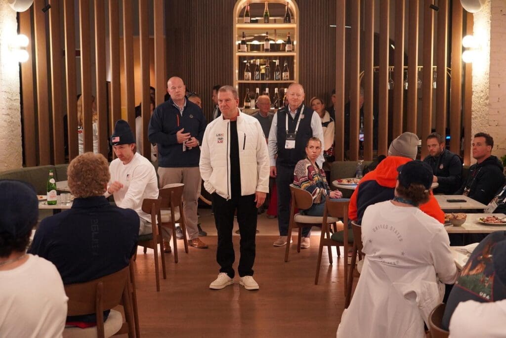 Ambassador Tilman Fertitta in a hospitality suite at the Milano Cortina Winter Olymics (Courtesy photo)