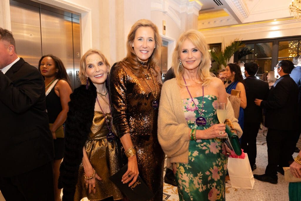 Kristen Cannon, Michelle Verbois, and Michelle Lilie at LEAD's sixth Mardi Gras Charity Event held at  Le Tesserae in EaDo