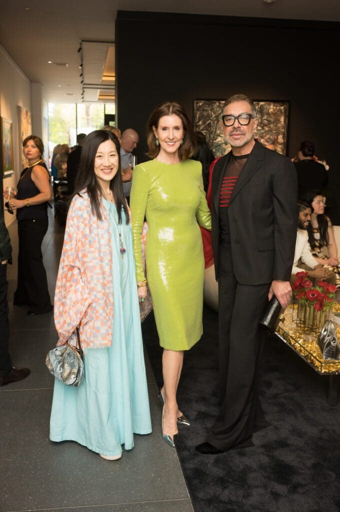 Sonja Kostich, Phoebe Tudor, Ceron at the Opera Gallery VIP opening celebration in River Oaks District (Photo by Daniel Ortiz)