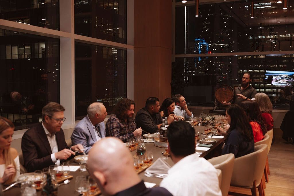 The sparkling Dallas skyline served as the perfect backdrop for a night among the lights at the JW Steakhouse Dallas.