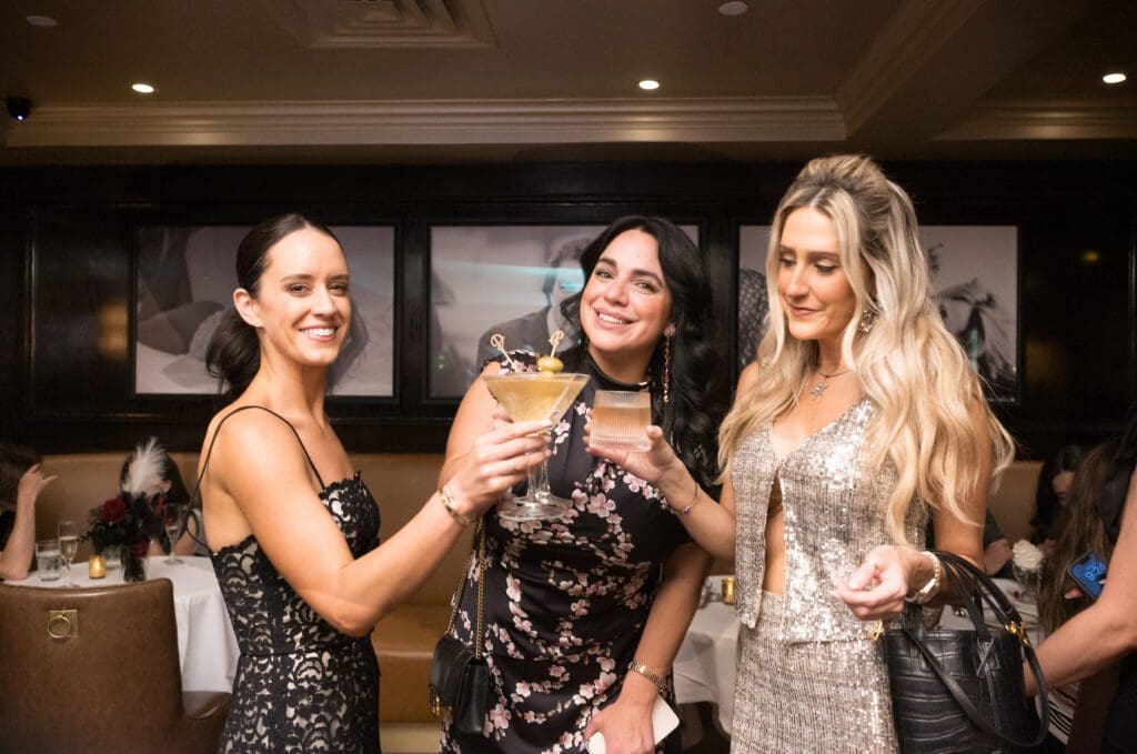 Molly Pouns, Brooke Williams, Andrea Simmons at the Opera Gallery opening after-party at private club Maître D (Photo by Daniel Ortiz)