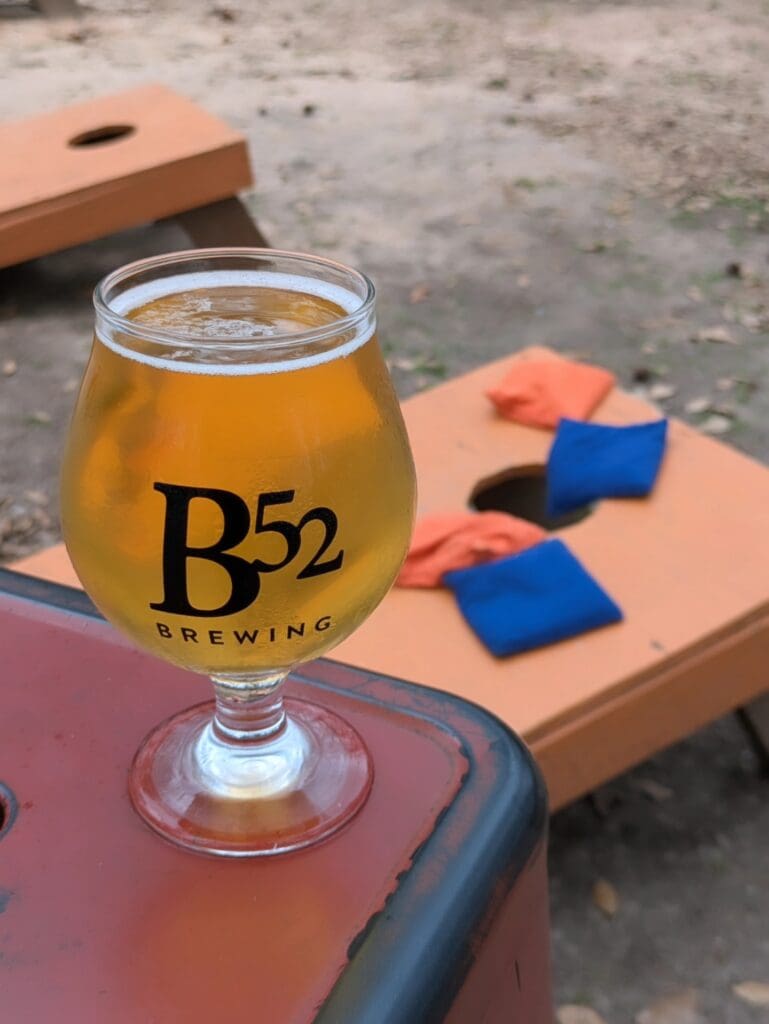 B-52 Brewing pairs cold beer with outdoor games and a laid-back biergarten atmosphere. (Photo courtesy B-52 Brewing)