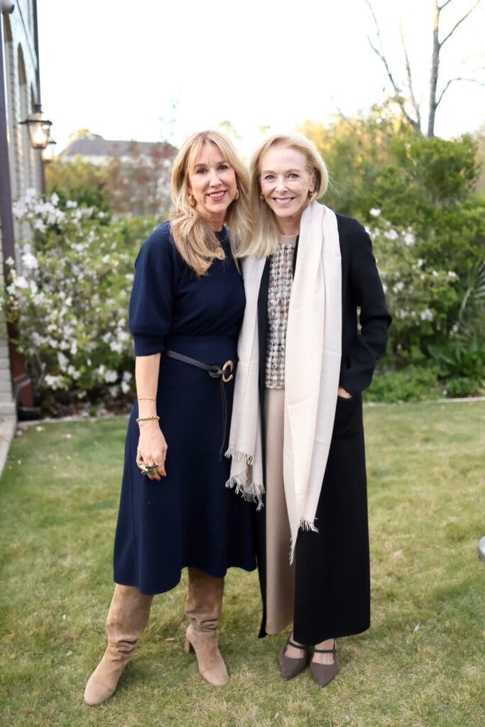 Caroline Finkelstein, Laura Sakowitz Sweeney at the Luisa Beccaria trunk show and dinner party. (Photo by Quy Tran)