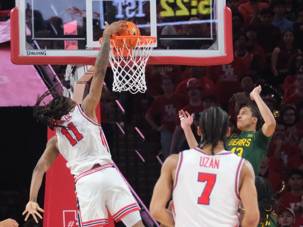 University of Houston unicorn JoJo Tugler is attacking more on offense. (Photo by F. Carter Smith)
