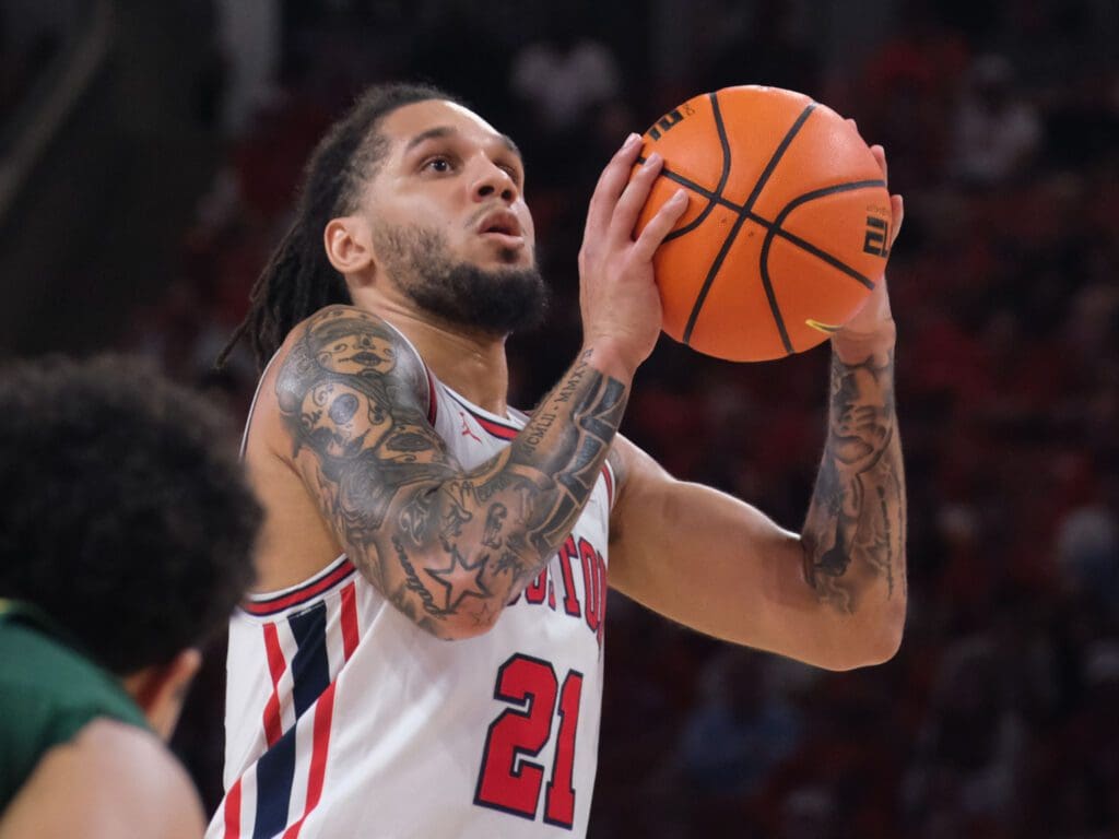 University of Houston senior guard Emanuel Sharp has risen to the March moment before. (Photo by F. Carter Smith)