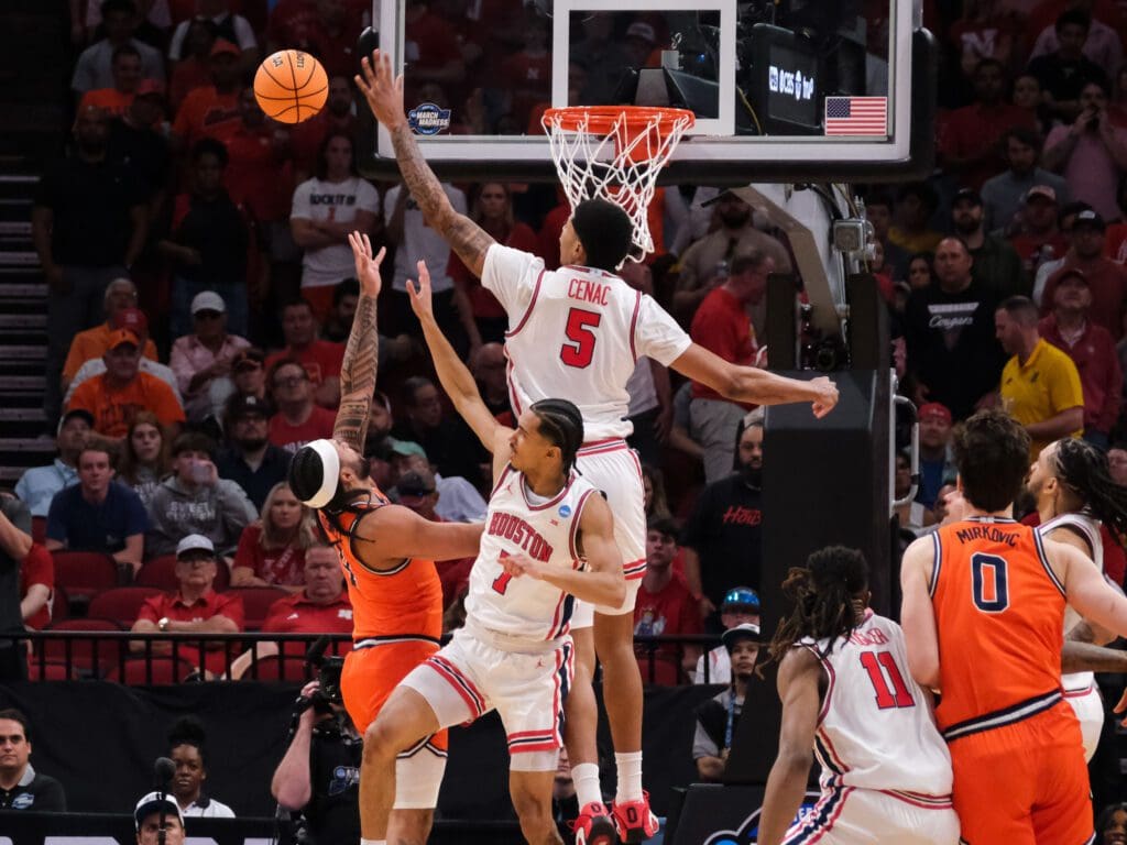 University of Houston freshman power forward Chris Cenac Jr. raised his game in the NCAA Tournament. (Photo by F. Carter Smith)