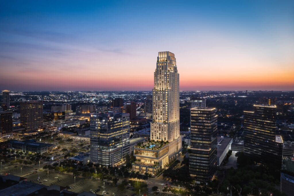 Rendering of The Ritz-Carlton Residences, Houston, designed by Pickard Chilton Architects (Rendering by The Boundary) (Photo by Albert Chen Photography)