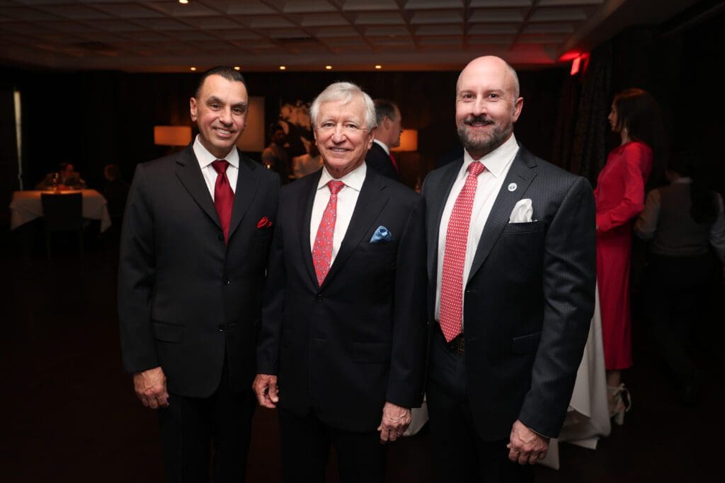 Dr. Devinder Bhatia, Jesse Tutor, Tony Bradfield at the Steak 48 Men of Distinction announcement event ( Photo by Priscilla Dickson)