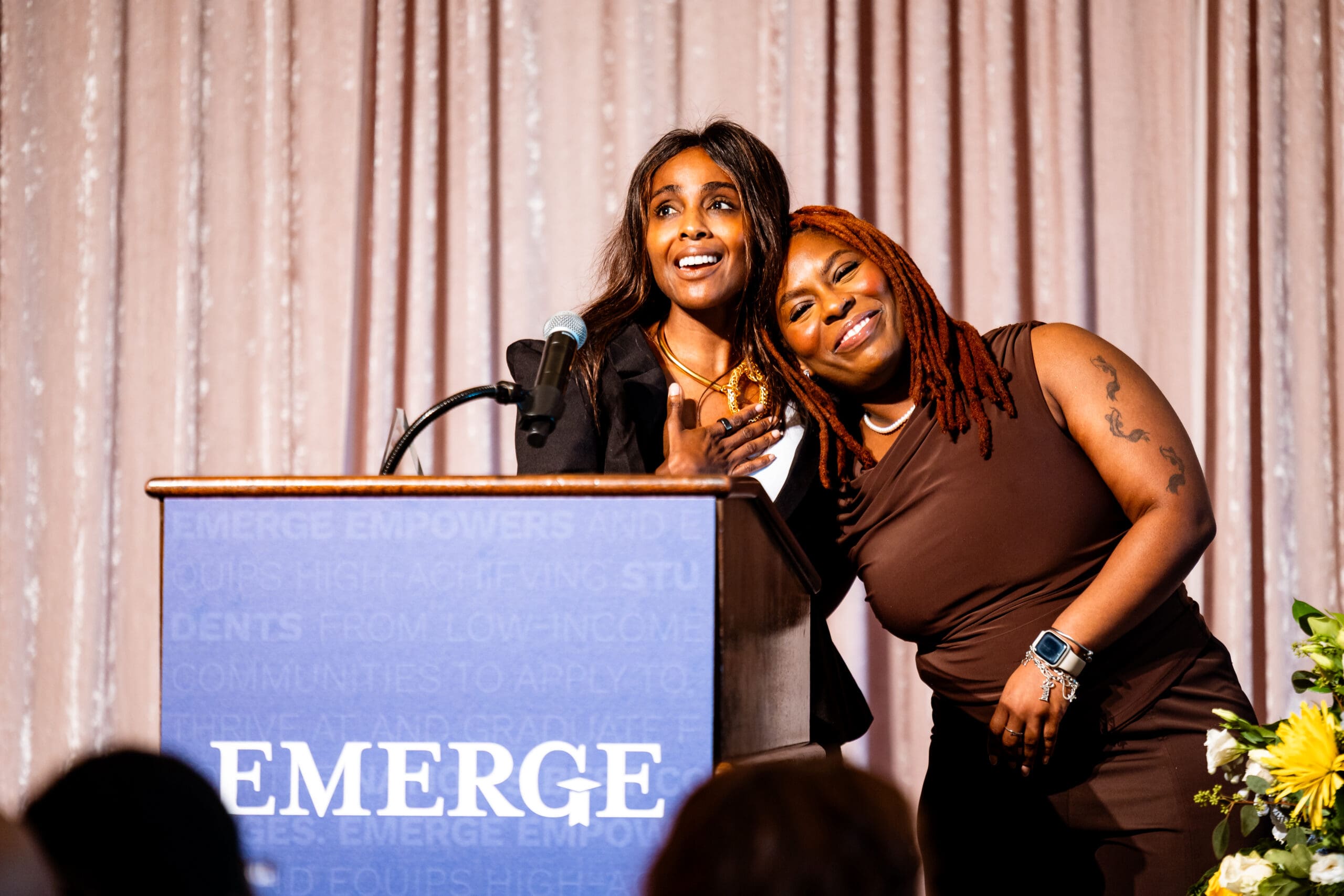 EMERGE 2026 Honoree Mia Mends and EMERGE Alumna Ruth Beaubrun (Photo by Hung L. Truong)