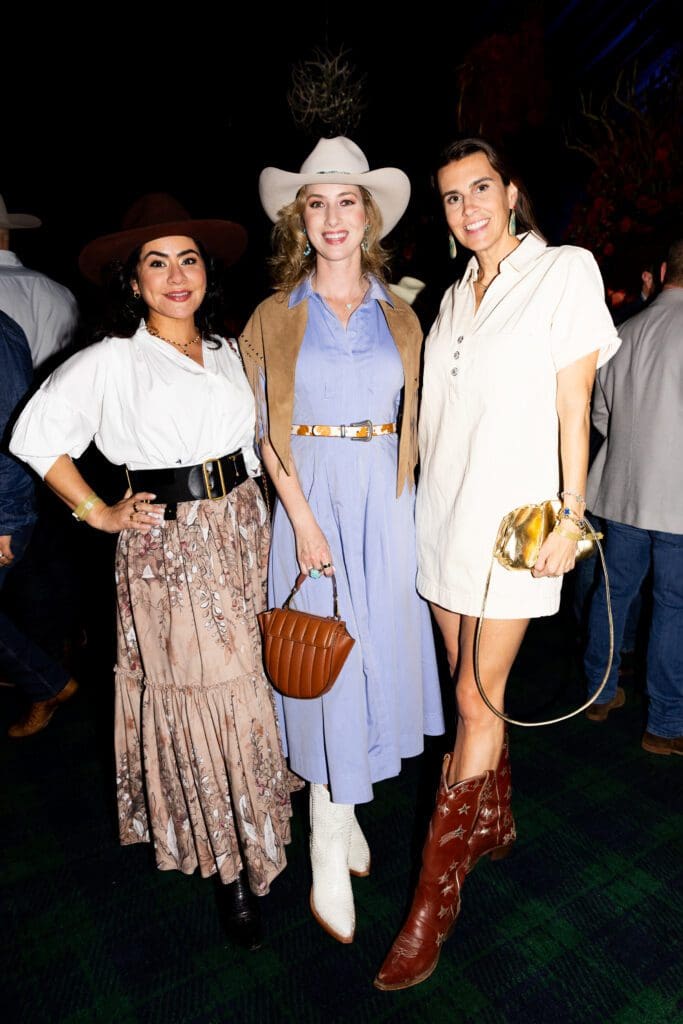 Elia Gabbanelli, Kaleta Blaffer Johnson, Kathryn Swain at Cotton Q  Club (Photo by Kaitlin Saragusa, Cotton Holdings)