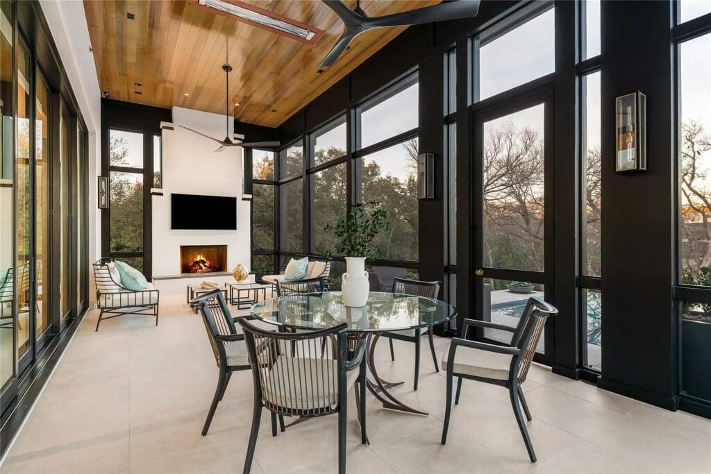 The enclosed patio off the main living area (Photo by Allie Beth Allman & Associates)