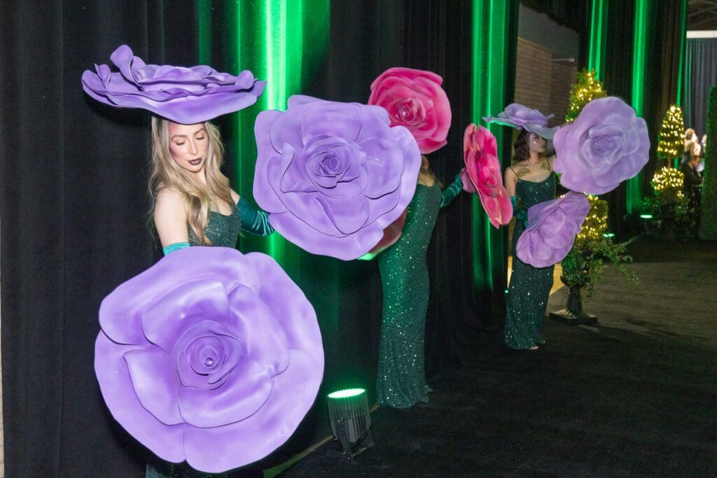 "Living flowers" immersive entertainers (Photo by Derek Gower)