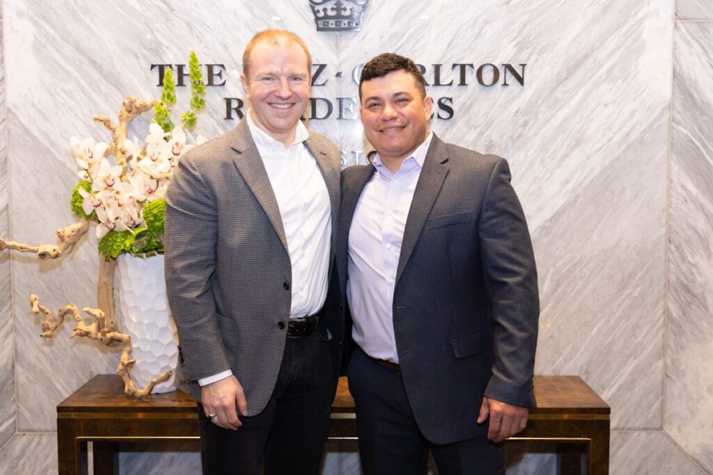 Axel Weisheit, David Rendon at the gala opening of the Ritz-Carlton Residences, Houston sales office (Photo by Albert Chen Photography)