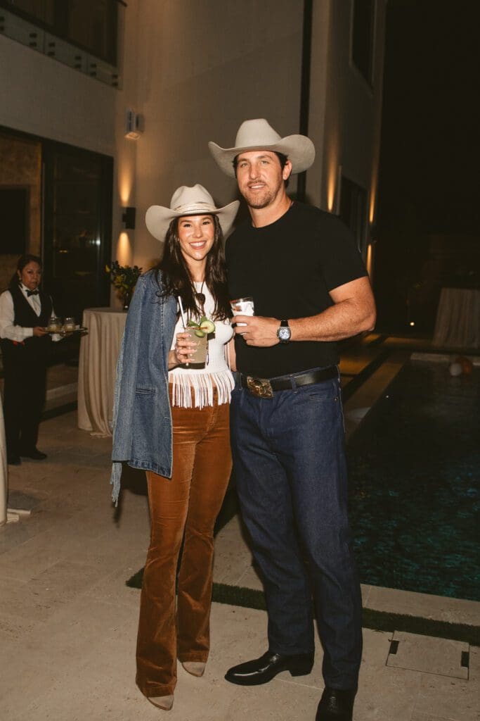 Julie Marin, Stephen Skelton at the Nan & Company Properties/PaperCity Cowboy Chic & the New West party