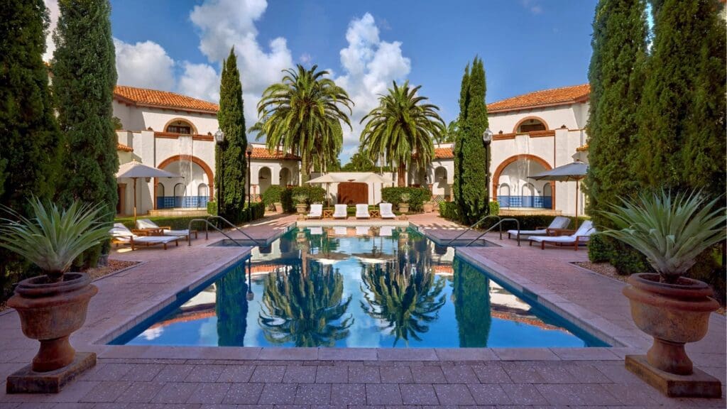 Guests can enjoy lunch by the spa pool between treatments. (Photo by The Boca Raton)