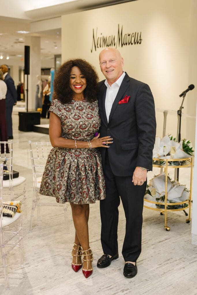 Jacquie Baly & James Craig at the PaperCity Philanthropy in Fashion Best Dressed announcement party (Photo by Johnny Than)