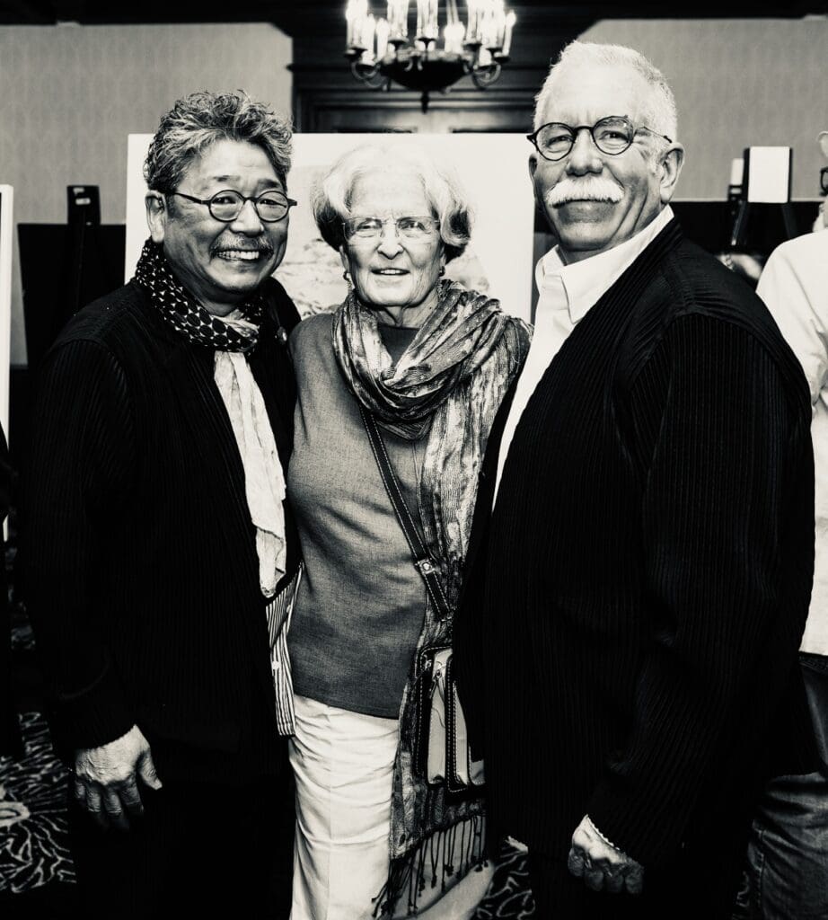 Osamu James Nakagawa, Anne Wilkes Tucker, FotoFest executive director Steven Evans at the 2026 FotoFest Biennial Gala and Fine Print Auction (Photo by Johnny Than)
