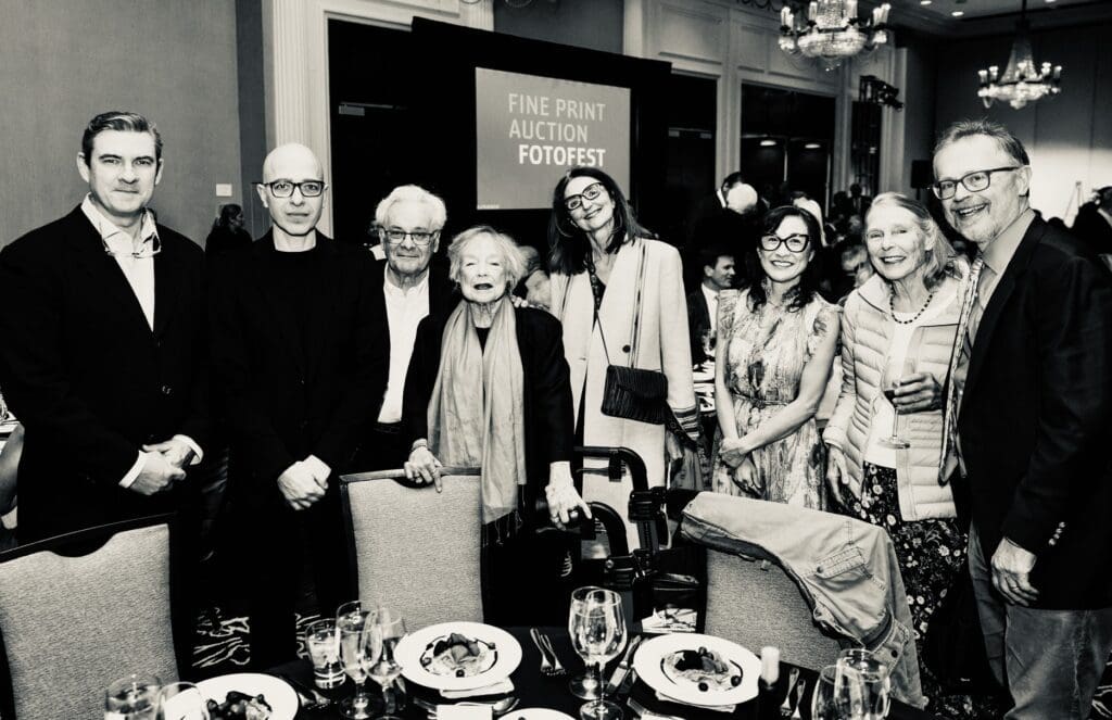 David Wilson, Youssef Nabil, Louis Delgado Qualtrough, Wendy Watriss, Veronique Prentice, Amanda Minami, Whitney Watriss, Grattan Baldwin at the 2026 FotoFest Biennial Gala and Fine Print Auction (Photo by Johnny Than)