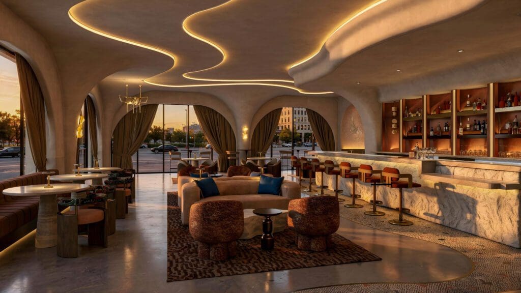 As for the drinks, Miami-based cocktail consultancy, Unfiltered Hospitality, is creating Lumis' menu. (Rendering courtesy of Studio 11)