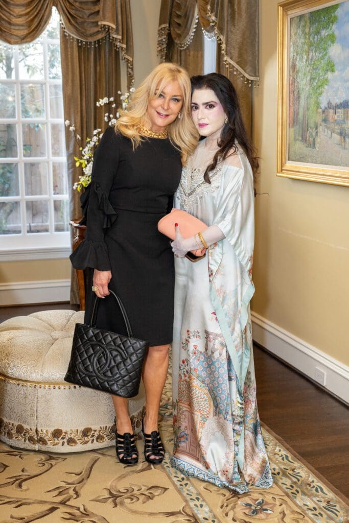 Alicia Bryan, Maha Kahn at the French Heritage Society Houston chapter inaugural event (Photo by Jacob Power)