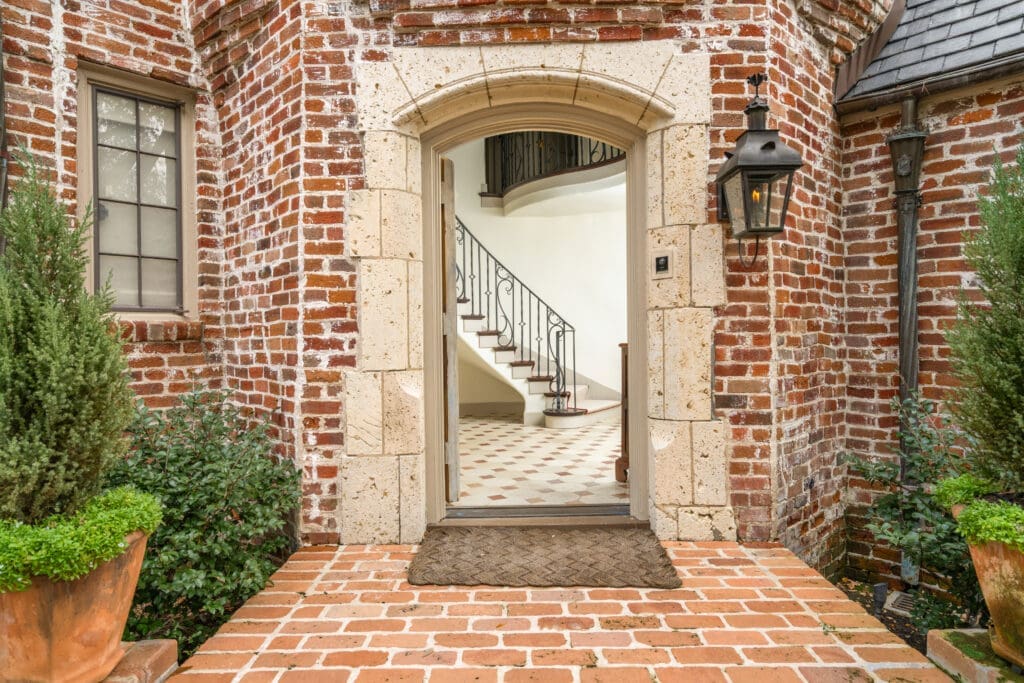 Old World entry to the residence at 1419 Kirby  (Photo by Sonya Bertolino / Compass)
