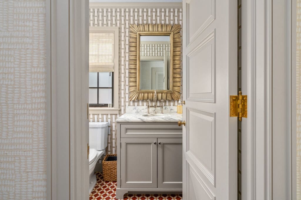 Guest bath, one of three half baths at 1419 Kirby (Photo by Sonya Bertolino / Compass)