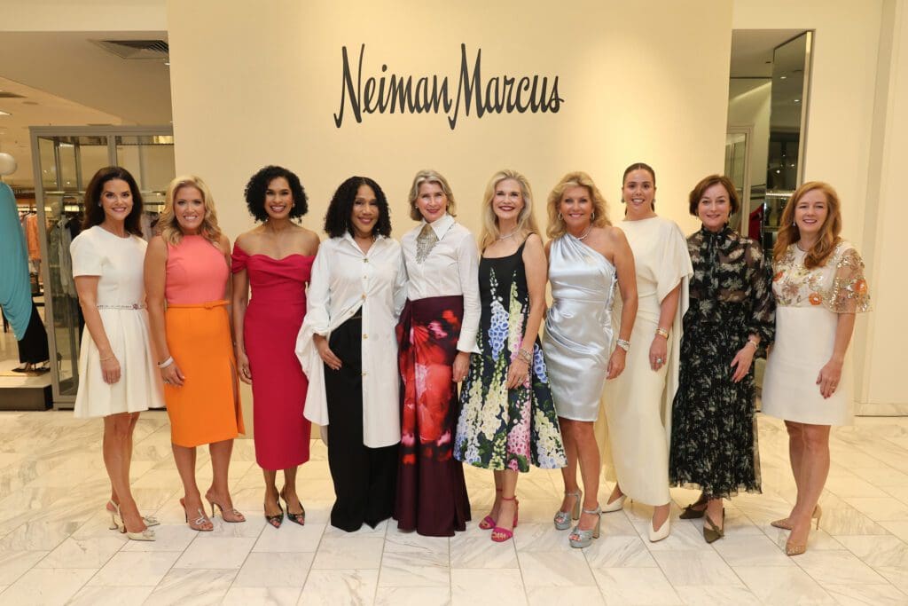The 2026 PaperCity Philanthropy in Fashion Best Dressed Honorees Ann Ayre, Amanda Boffone, Erica Littlejohn Burnette, Myrtle Jones, Ellecia Knolle, Amy Pierce, Susan Plank, Gillian Sarofim, Leigh Smith, Allison Thacker (Photo by Priscilla Dickson)