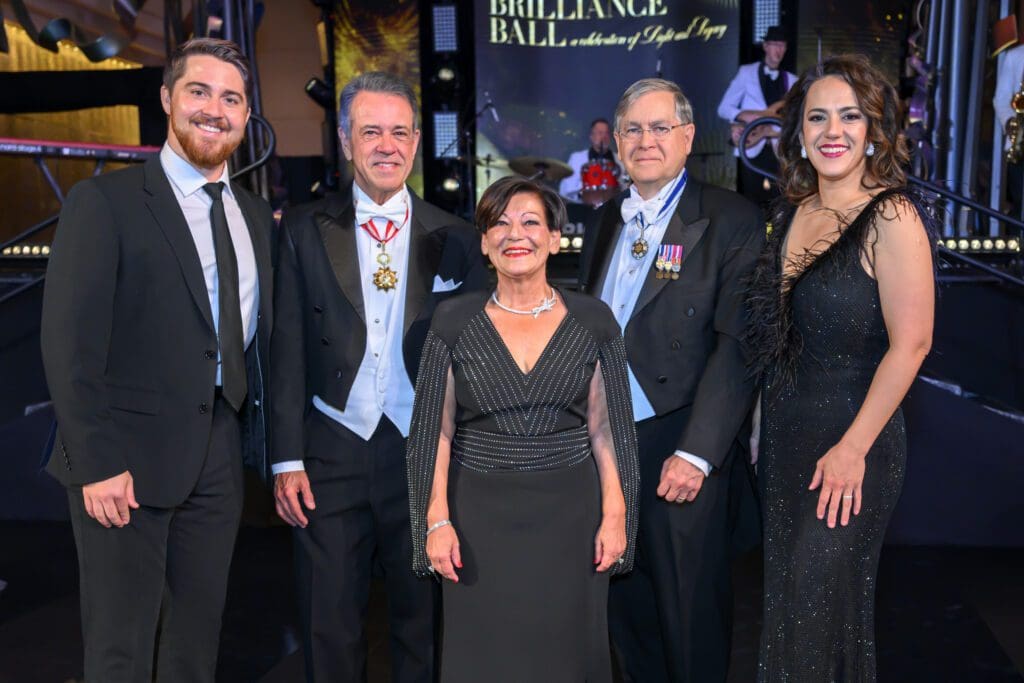 Jack Swanson, Jose & Teresa Ivo, Ambassador David Satterfield, Daniela Mack at the Houston Grand Opera ball (Photo by Michelle Watson/Catchlight Group)