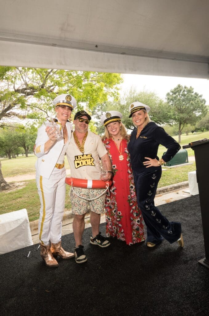 Best dressed winners Natalie Vaclavik & Seth Siegel-Gardner pictured with Caroline Nabors, Vanessa Ames at Southern Smoke Foundation's Decanted Wine Auction held at Lott Hall in Hermann Park (Photo by Daniel Ortiz)
