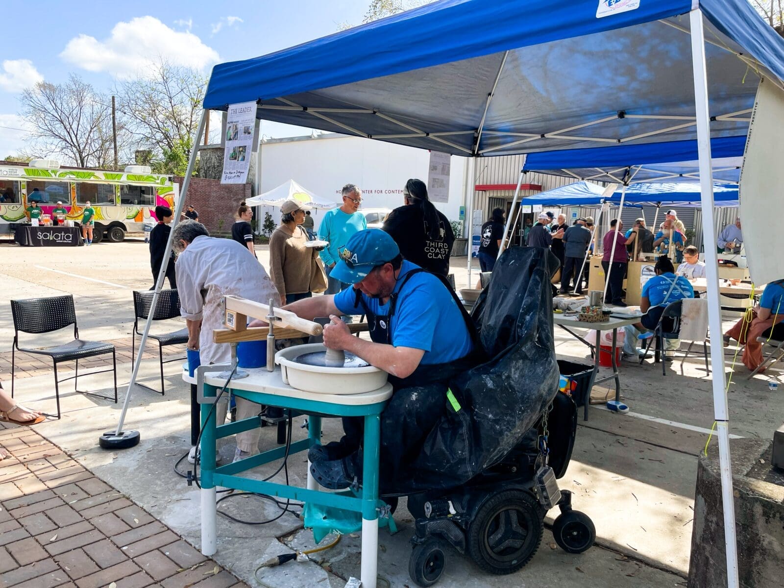 Attendees browse more than 1,500 one-of-a-kind bowls donated by Houston artists during Empty Bowls Houston. (Photo courtesy Empty Bowls Houston)