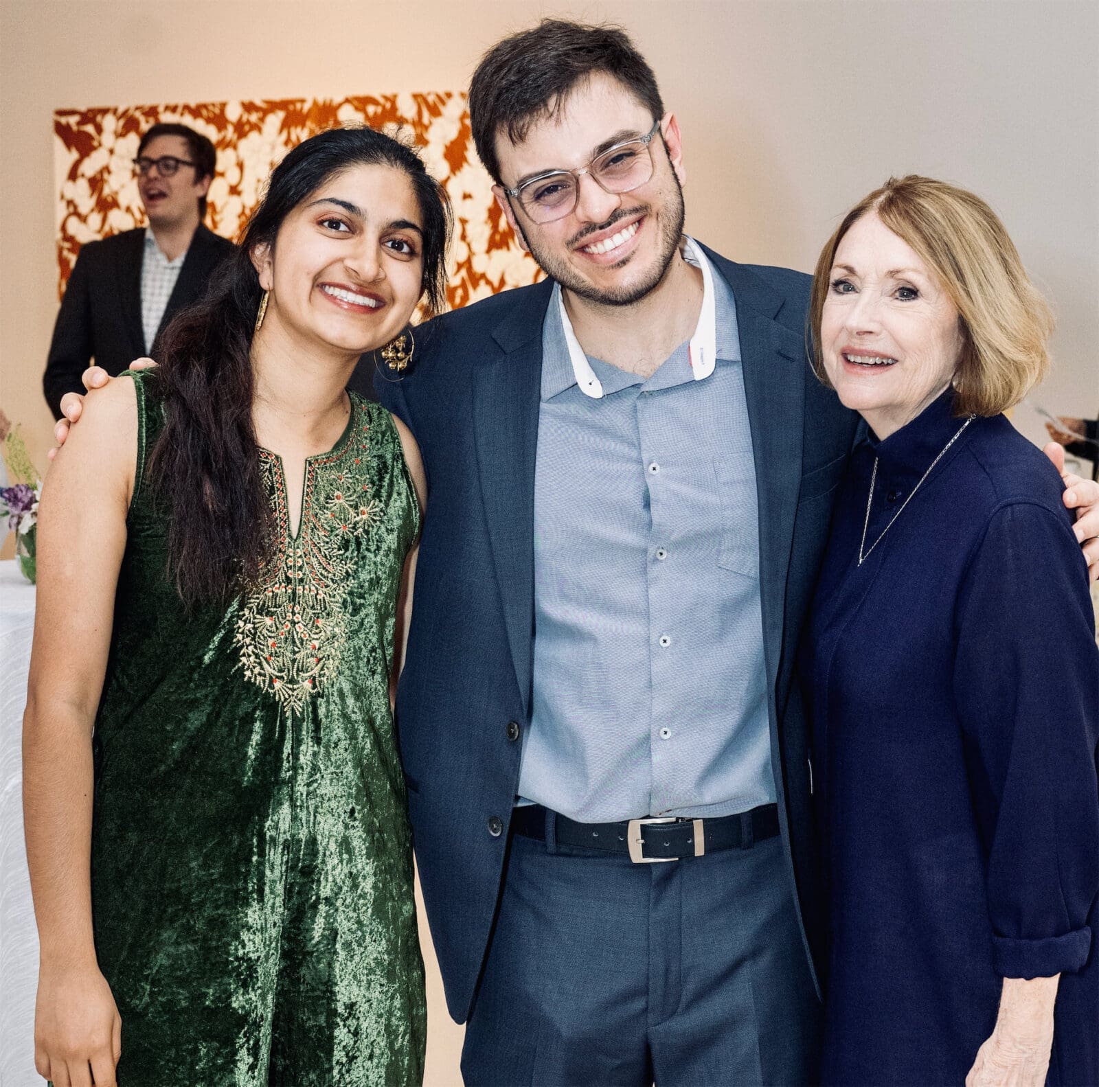 Musiqa Creative Education director Nanki Chugh, Caio Diniz, Musiqa board president Pamela Horton at Musiqa Spring Benefit 2026 (Photo by Jacob Power)