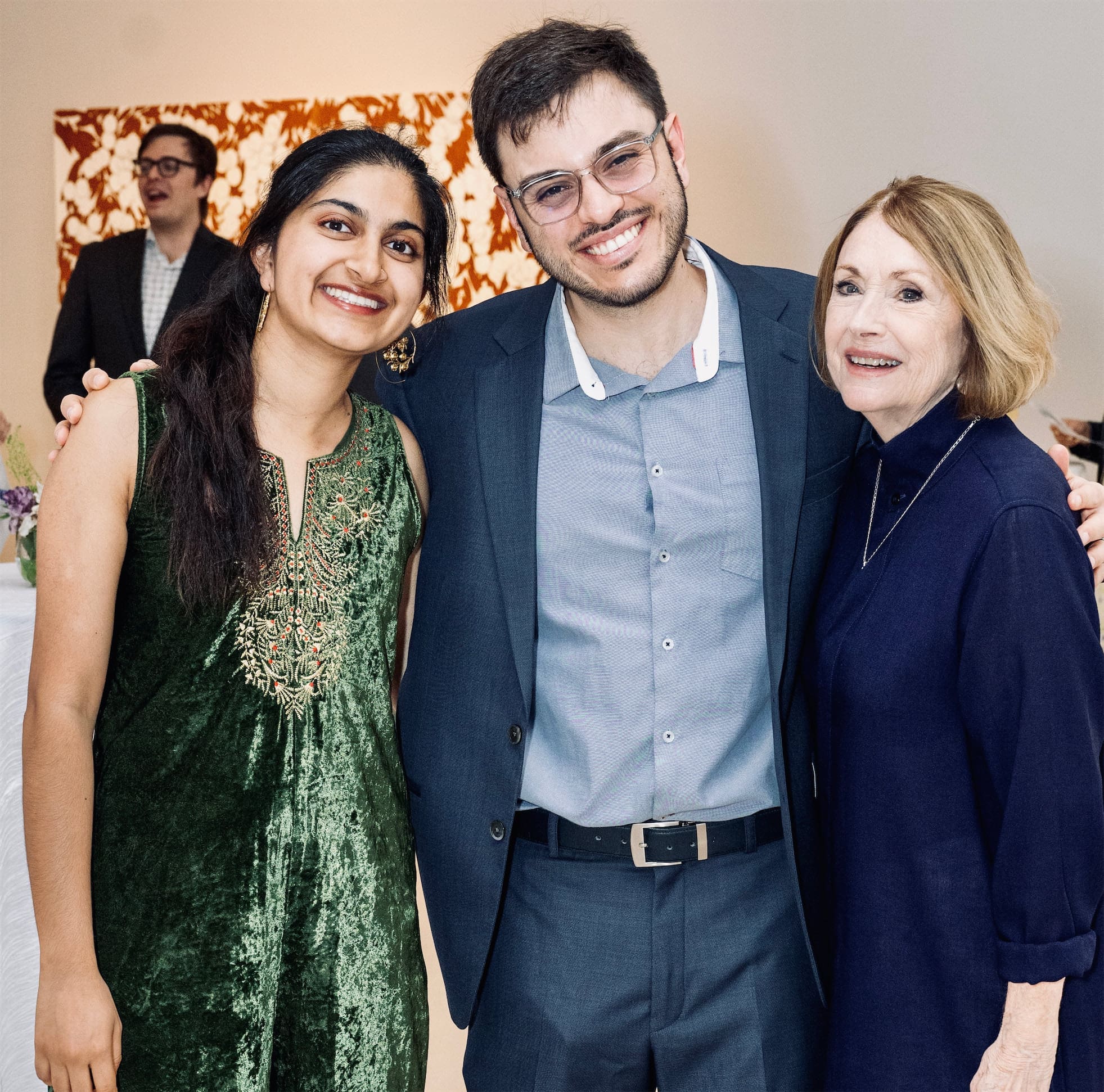 36_MUSIQA26_JPP Nanki Chugh, Musiqa Creative Education Director; Caio Diniz, Musiqa Artist (cello); Pamela Horton, President, Musiqa Board of Directors 2