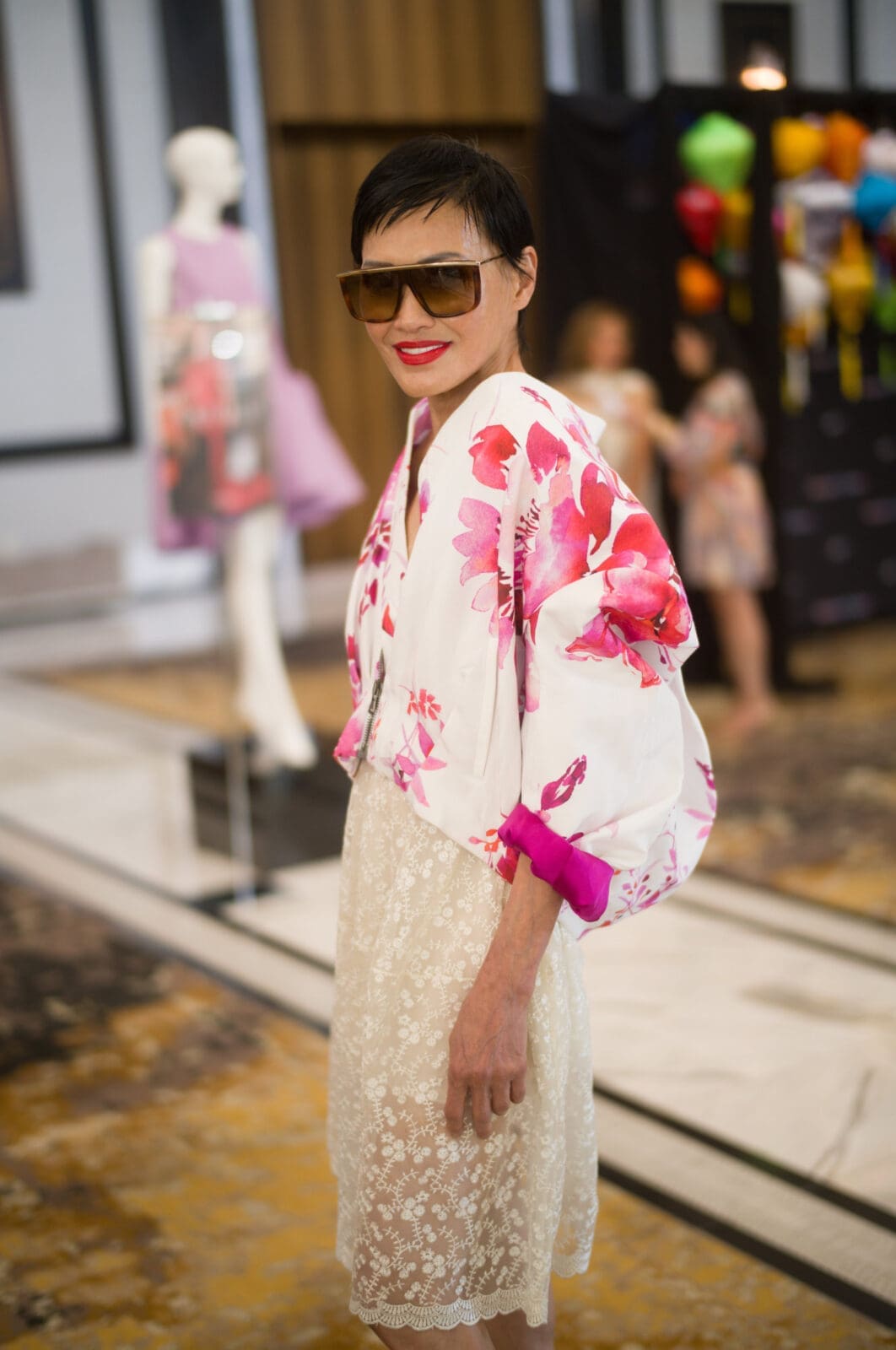 Duyen Nguyen, wearing Bach Mai, at Asia Society Texas’  annual 'Runway to Asia'  (Photo by Daniel Ortiz)